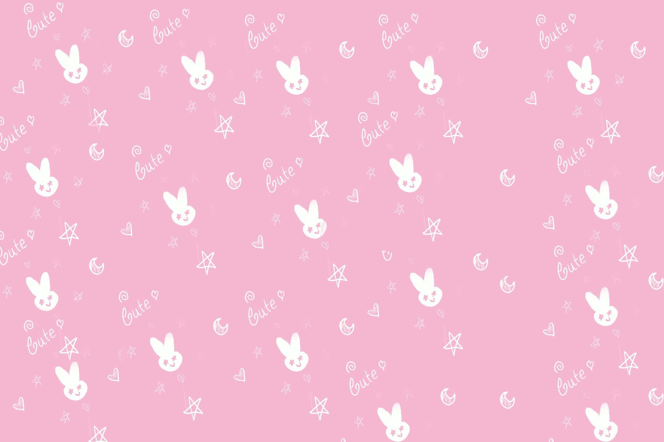 Søt og sjarmerende rosa Kawaii-bakgrunn Bakgrunner