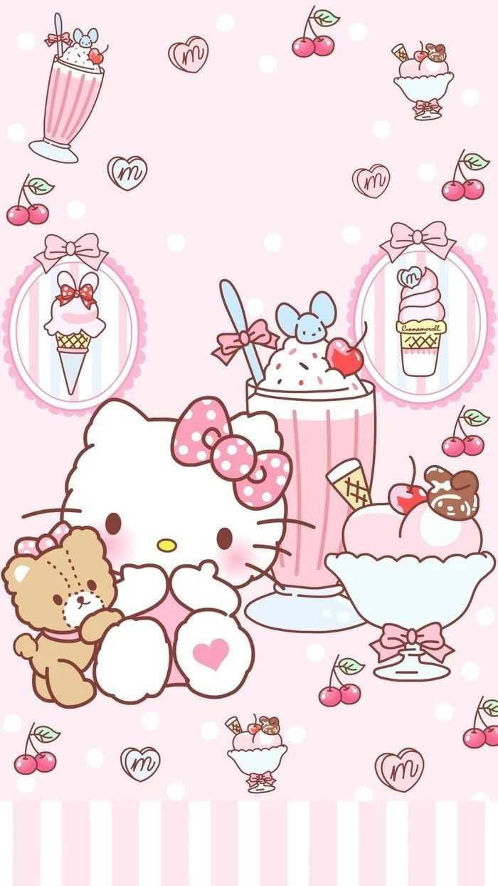 Søt og Sukkersøt Hello Kitty Estetikk Bakgrunner