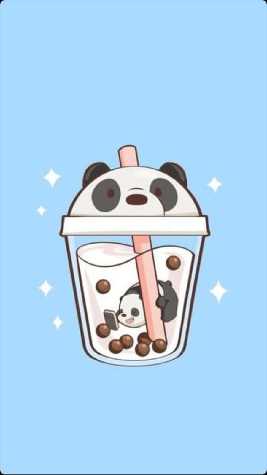 Søt profil panda melk te bilder Bakgrunner