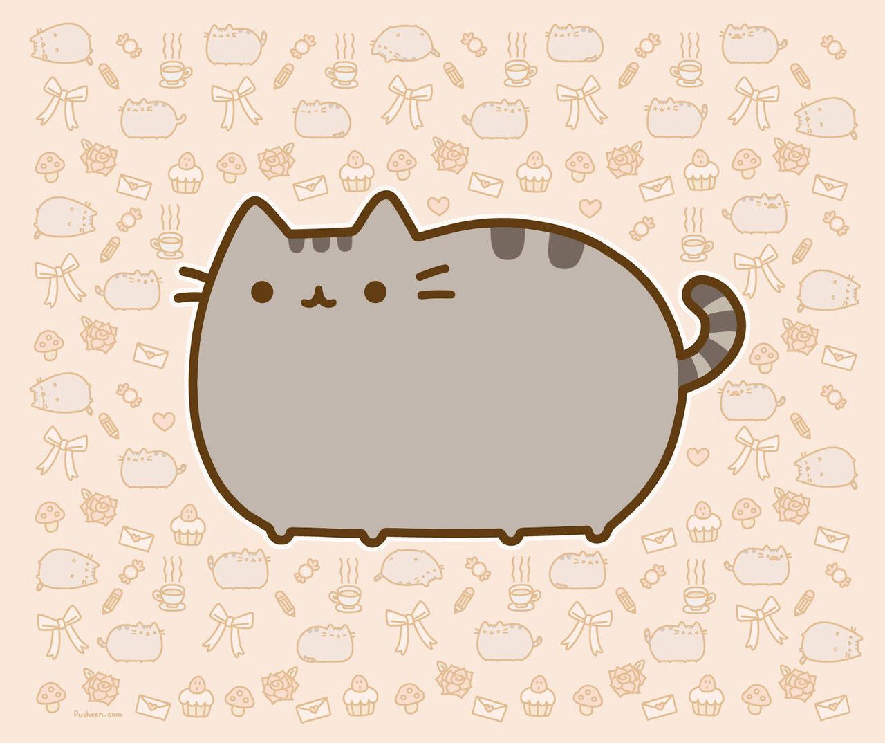 Søt Pusheen-katt til iPad Bakgrunner