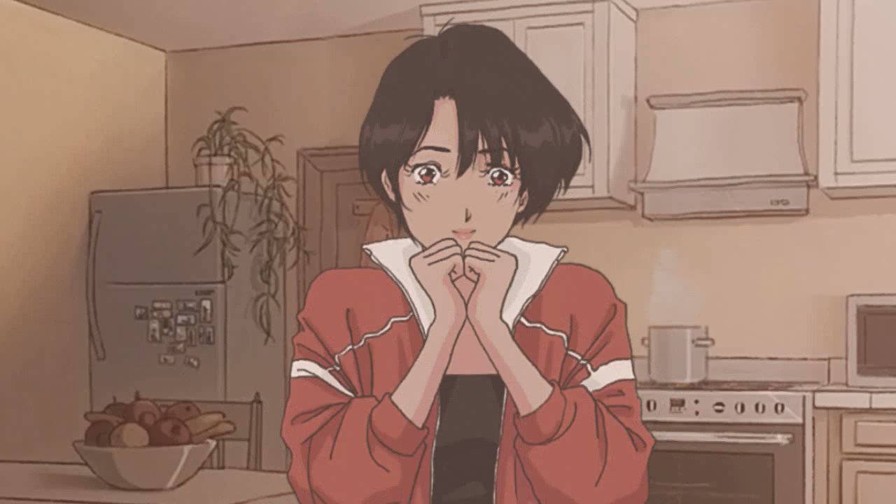 Søt retro anime-estetisk kjøkken Bakgrunner