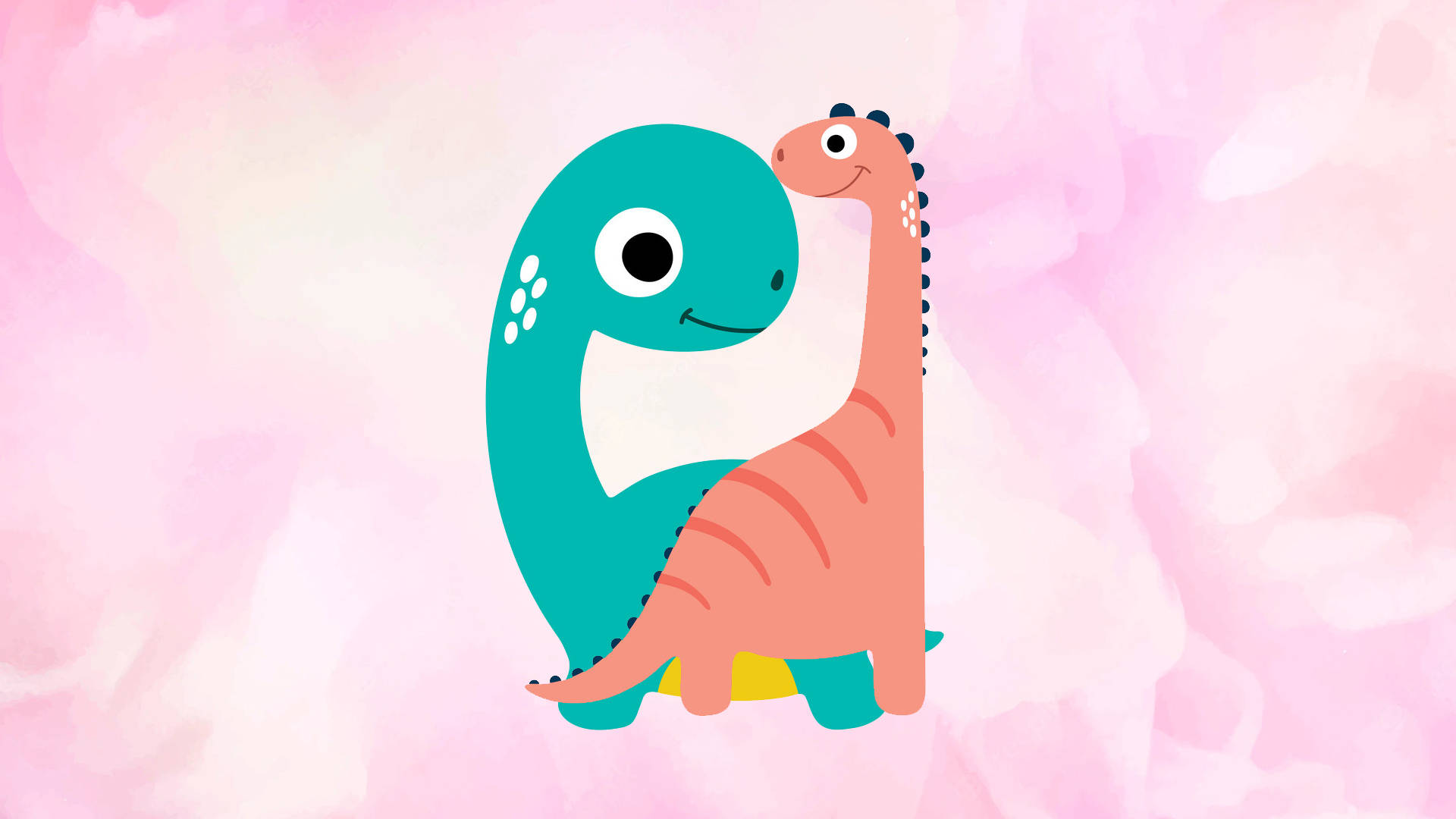Søt rosa dinosaur nær venn Bakgrunner