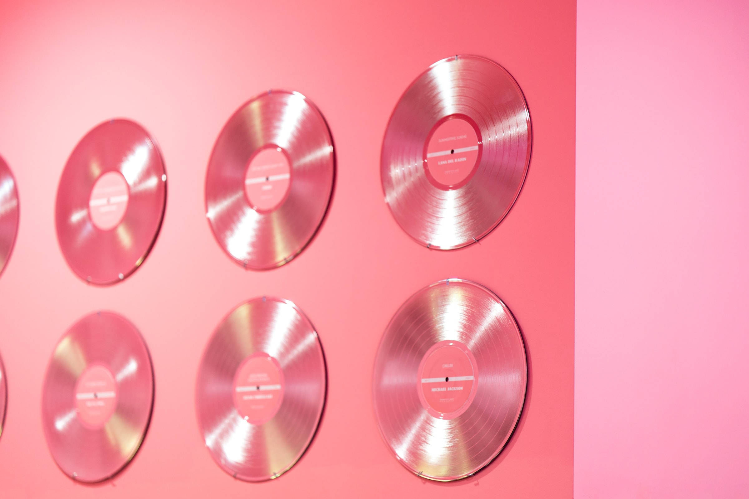 Søt rosa estetisk musikkvinylplater Bakgrunner