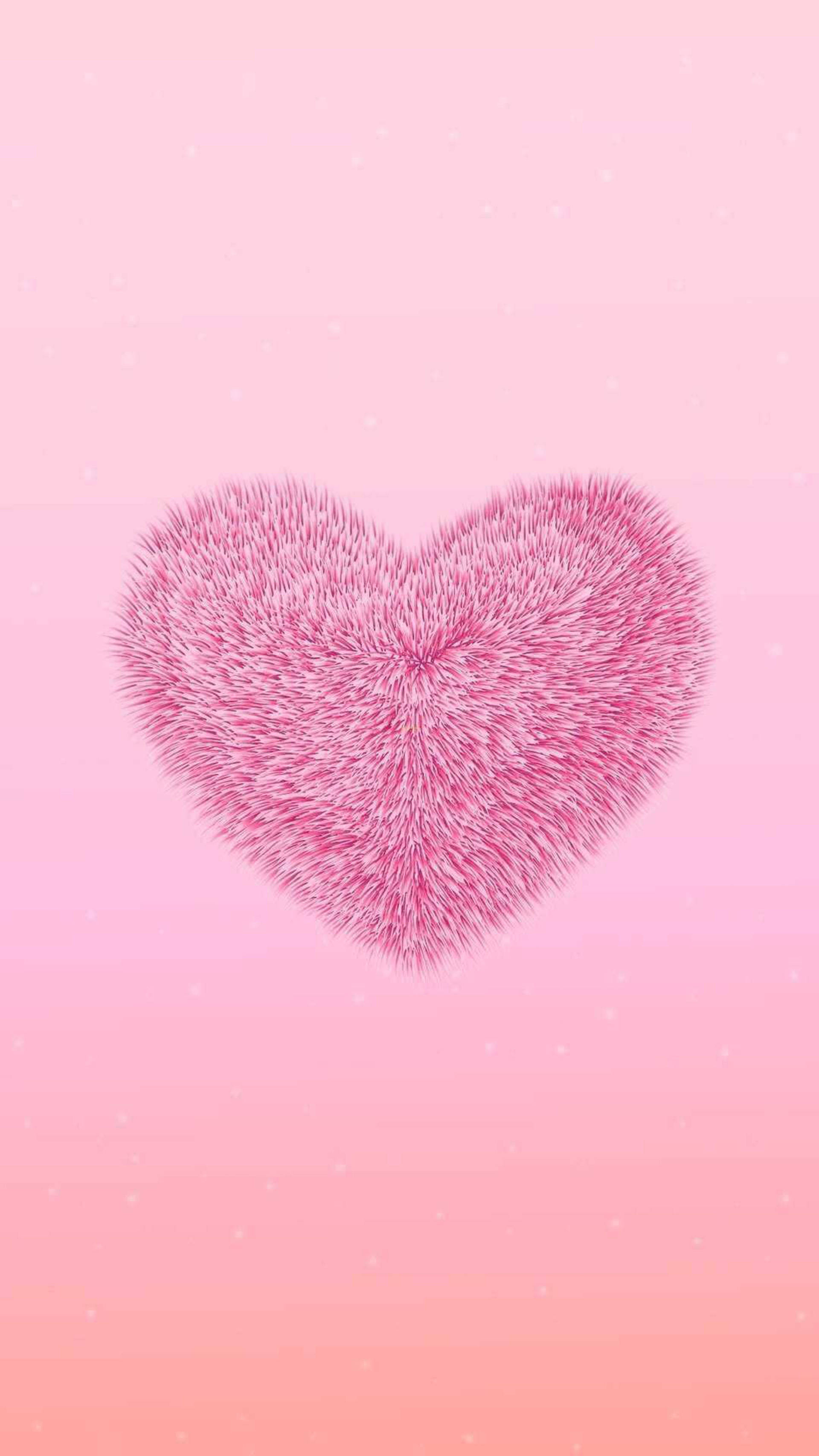 Søt rosa fluffy hjerte Bakgrunner
