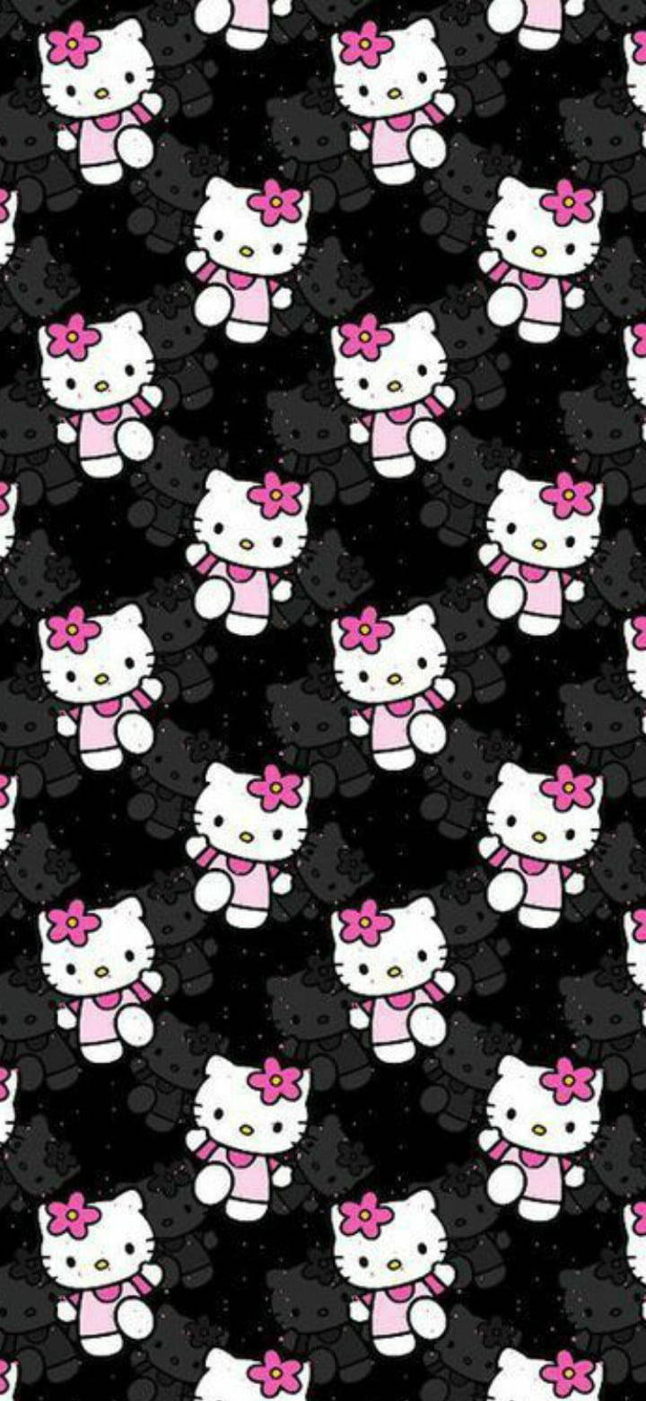 Søt svart Hello Kitty-design Bakgrunner