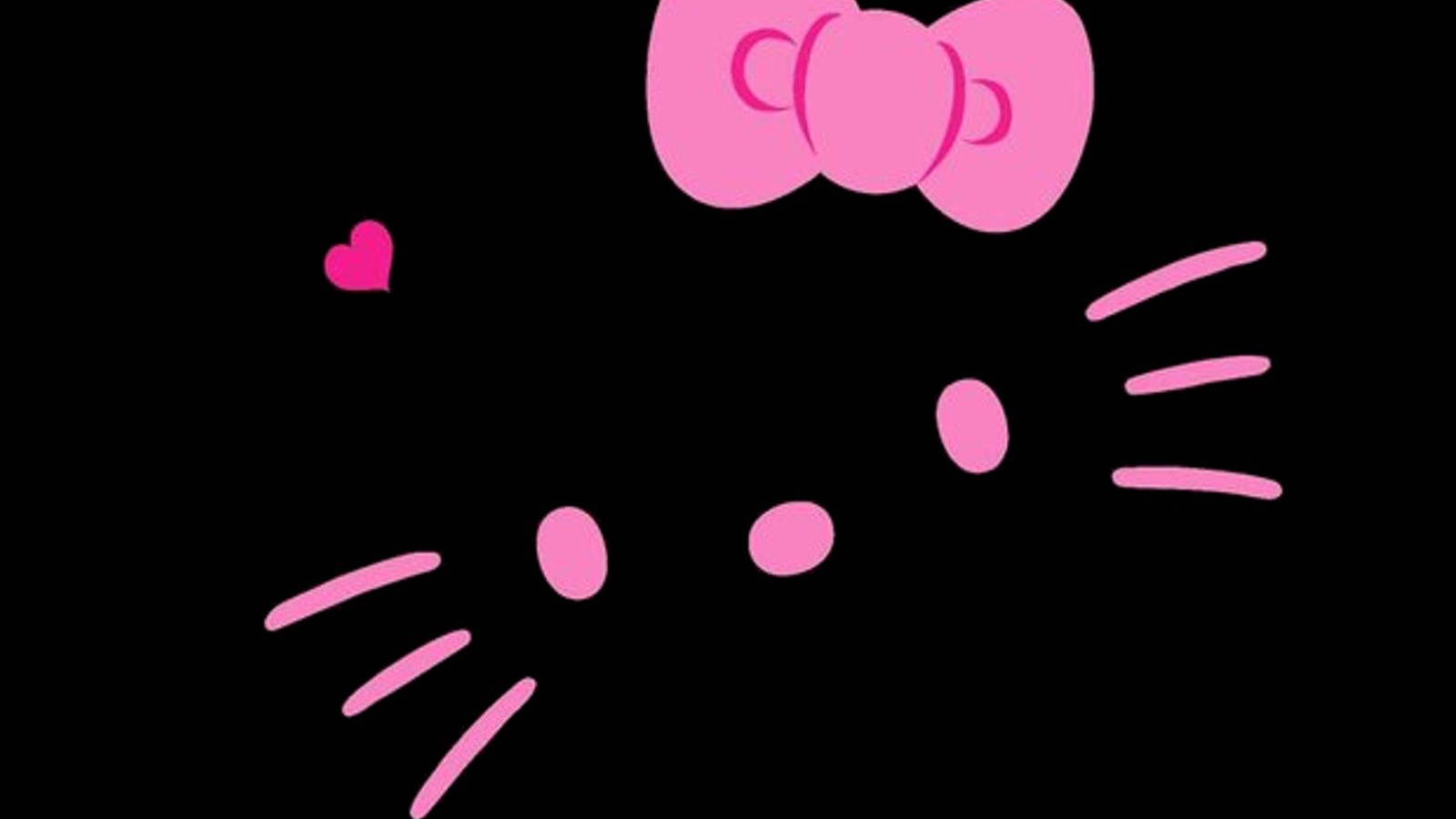 Søt svart minimalistisk Hello Kitty Bakgrunner