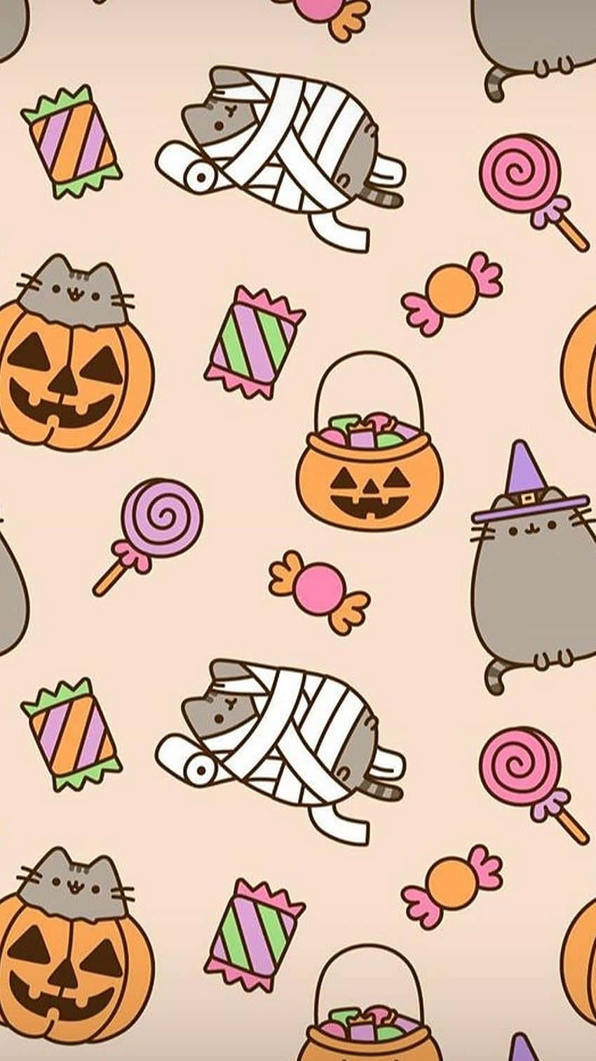Søt tegneserie til iPhone Halloween-bakgrunn Bakgrunner