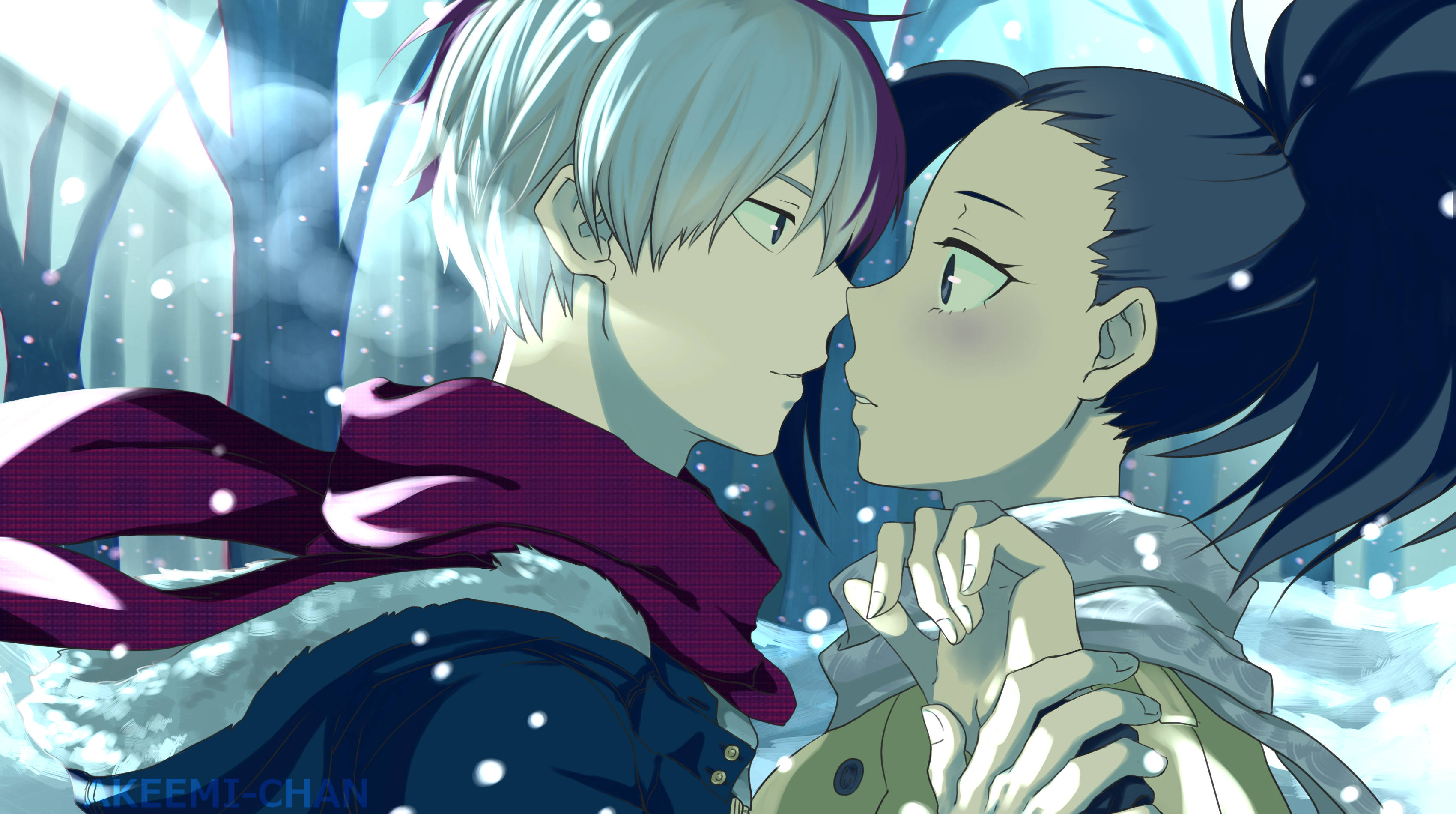 Søt Todoroki med Momo Yaoyorozu Bakgrunner
