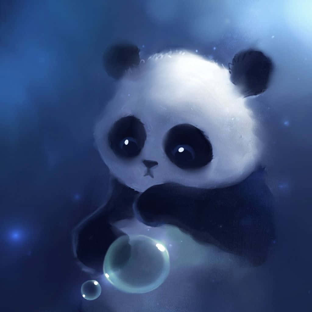 Søt Tumblr iPad Panda Digital Kunst Bakgrunner