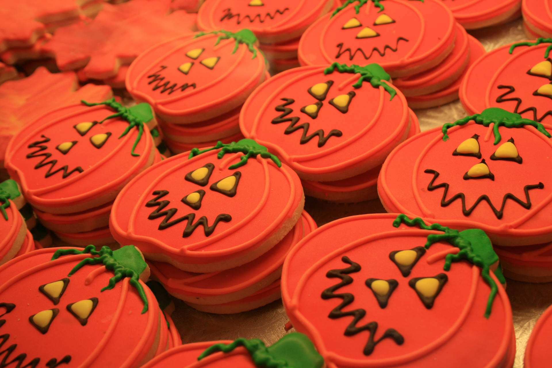 Søte gresskarkjeks til Halloween bakgrunnsbilde. — Søt estetisk GIF Bakgrunner