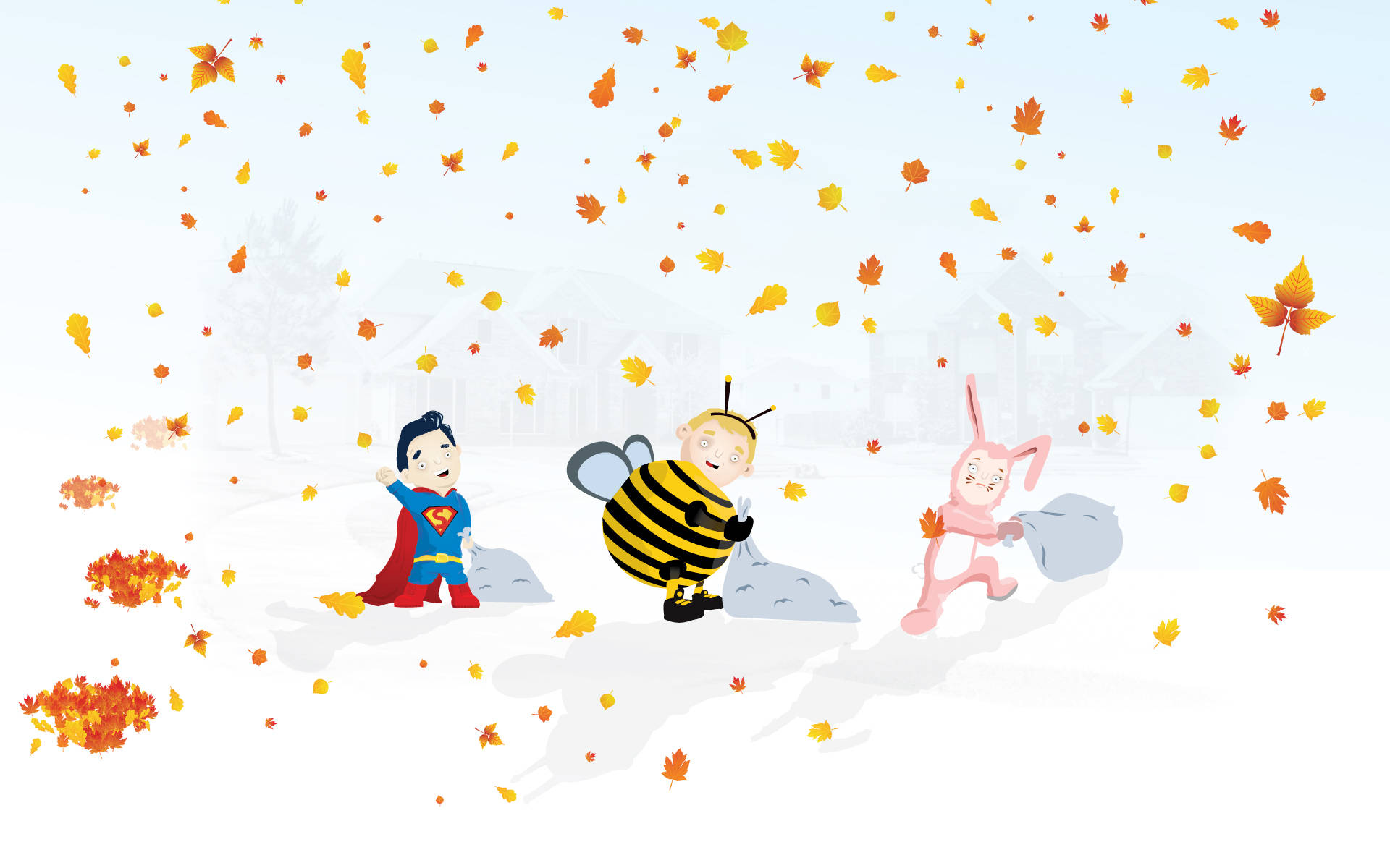 Søte høstbarn Halloween Bakgrunner