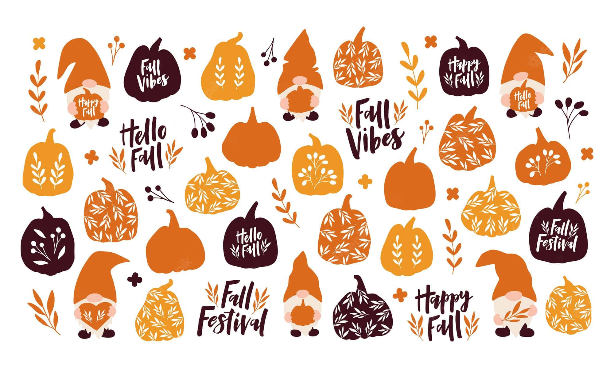 Søte høstmønstre Halloween-illustrasjon Bakgrunner