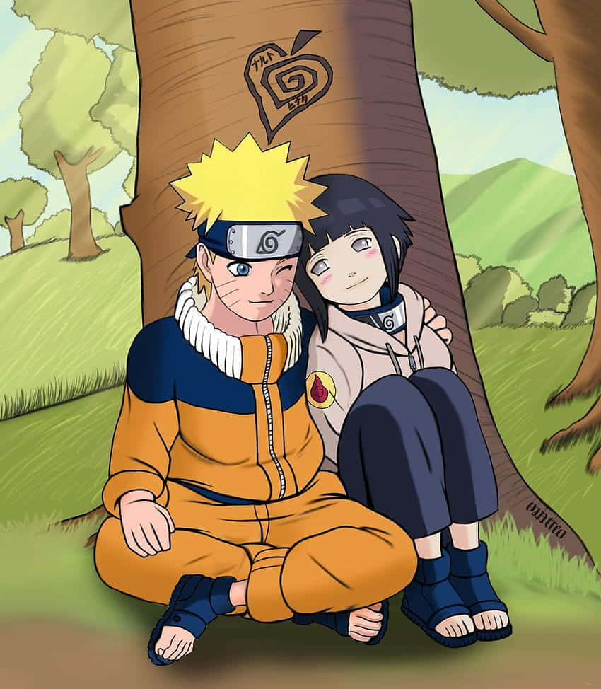 Søte Naruto og Hinata på en parkdate Bakgrunner