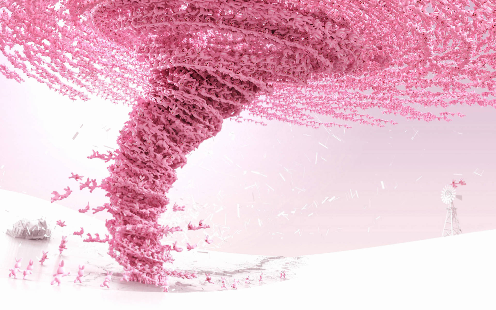 Søte rosa kaniner tornado Bakgrunner
