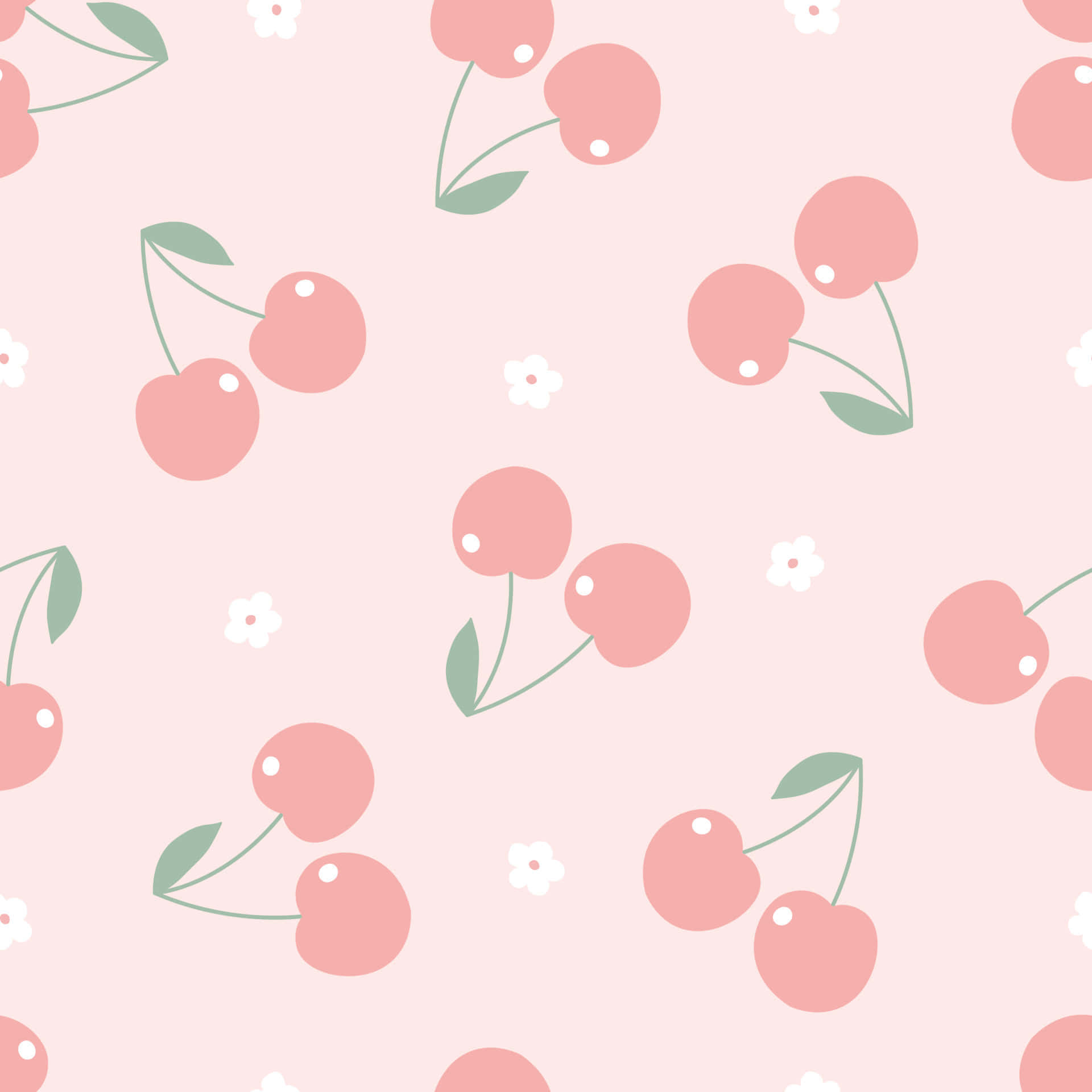 Søte rosa kirsebær med små blomster Bakgrunner