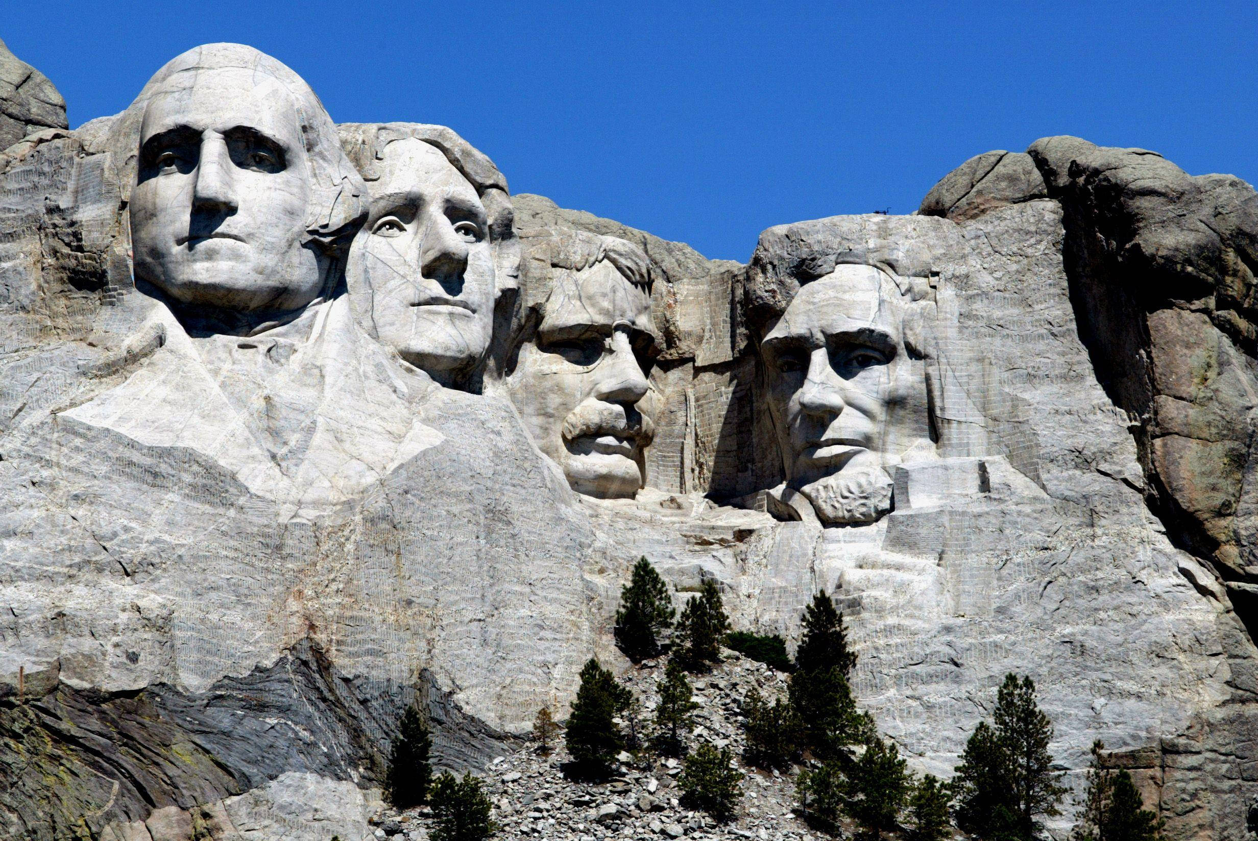 Sol som skinner på Mount Rushmore Bakgrunner