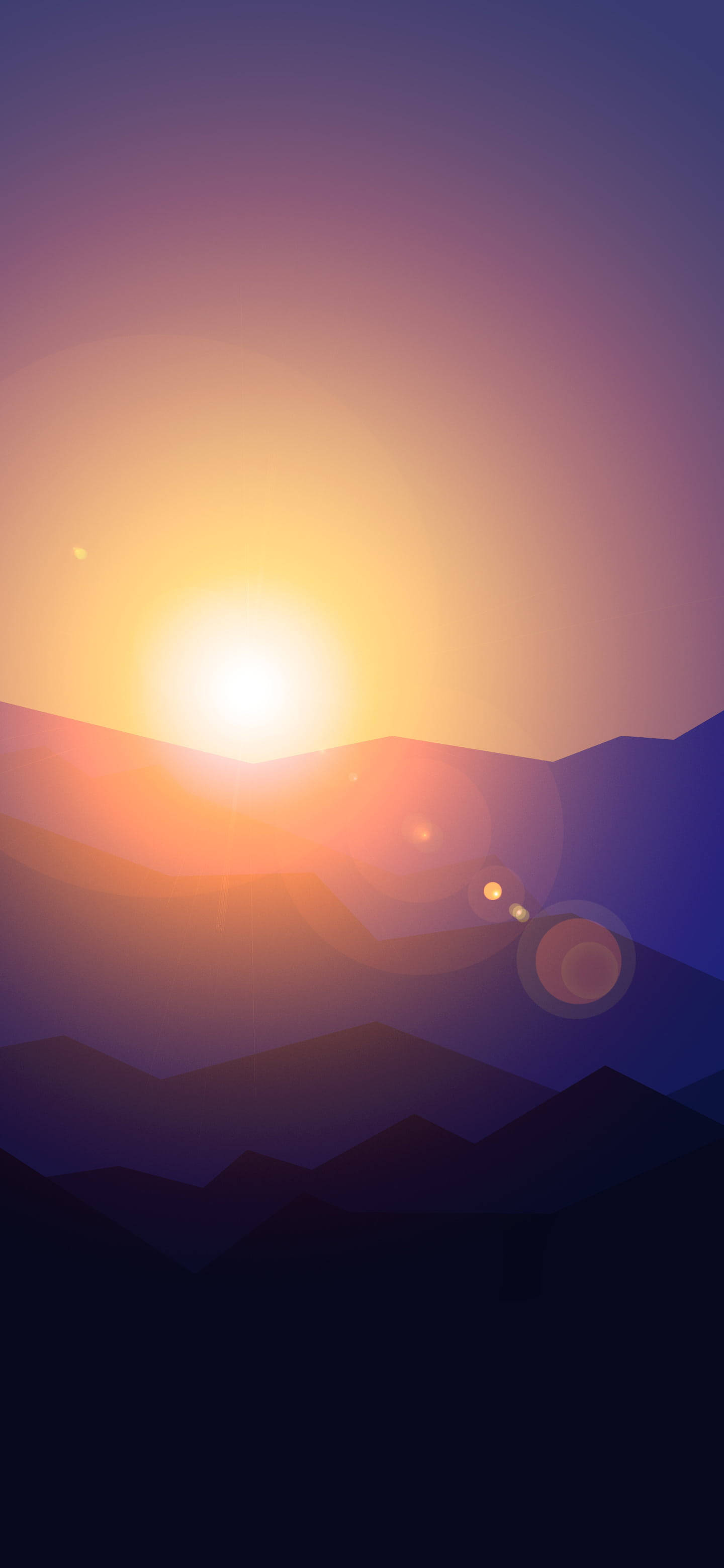 Solnedgang horisont minimalistisk Android Bakgrunner