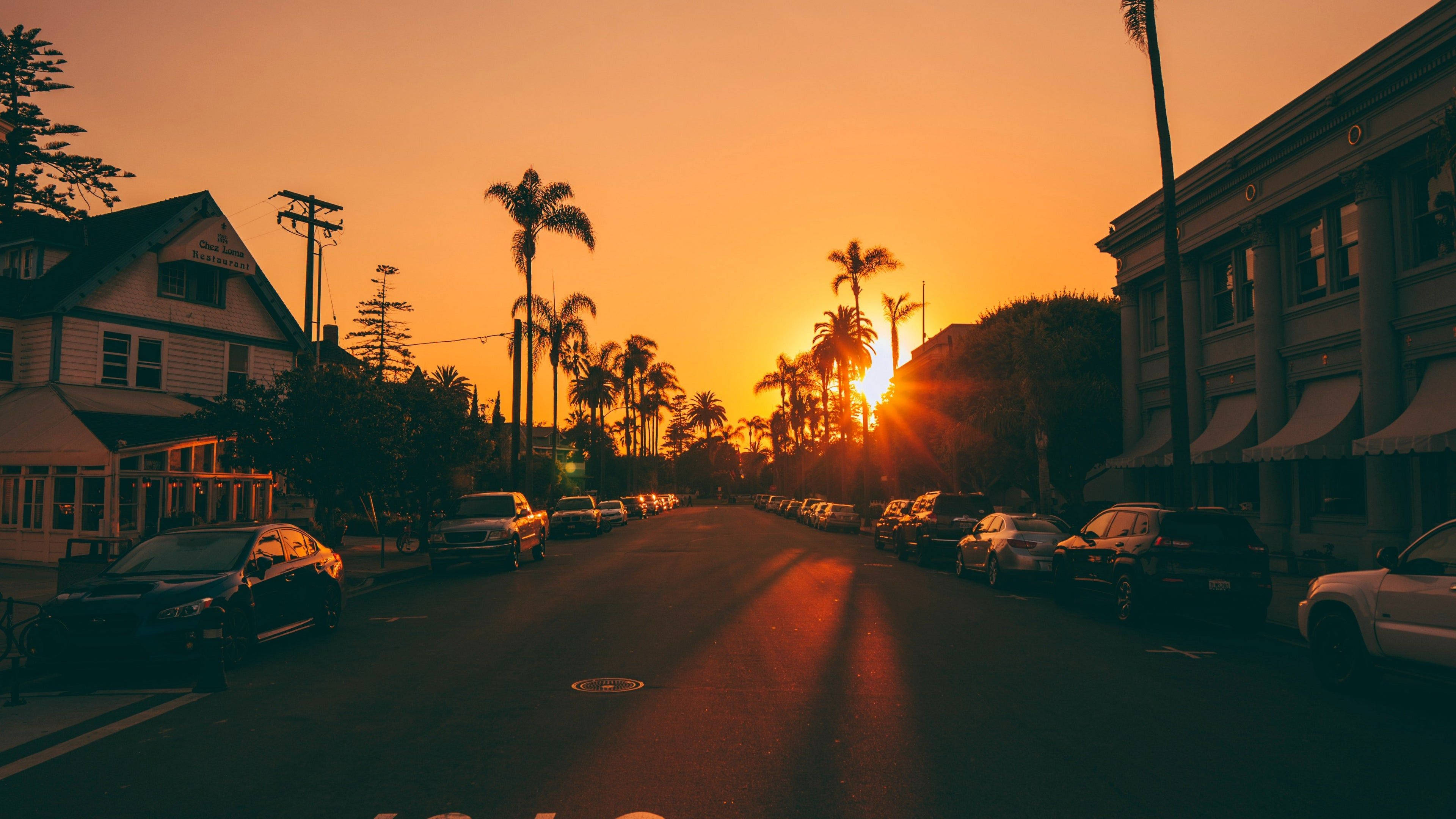 Solnedgang i Nord-Los Angeles Bakgrunner