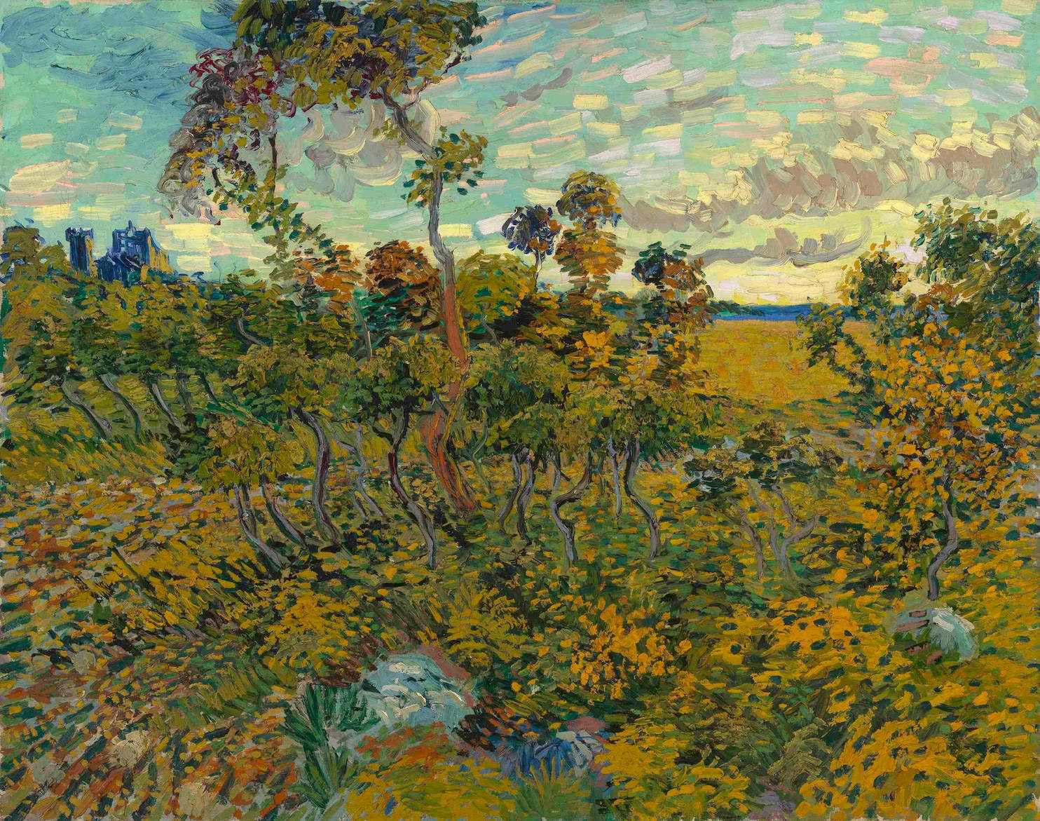 Solnedgang ved Montmajour Van Gogh Museum Bakgrunner