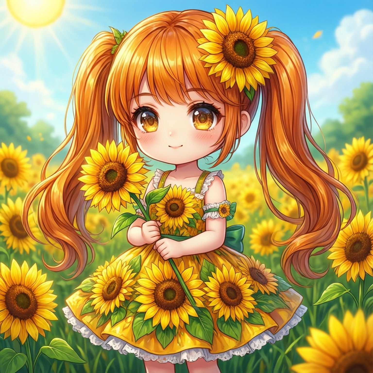 Solsikke Chibi Bakgrunner