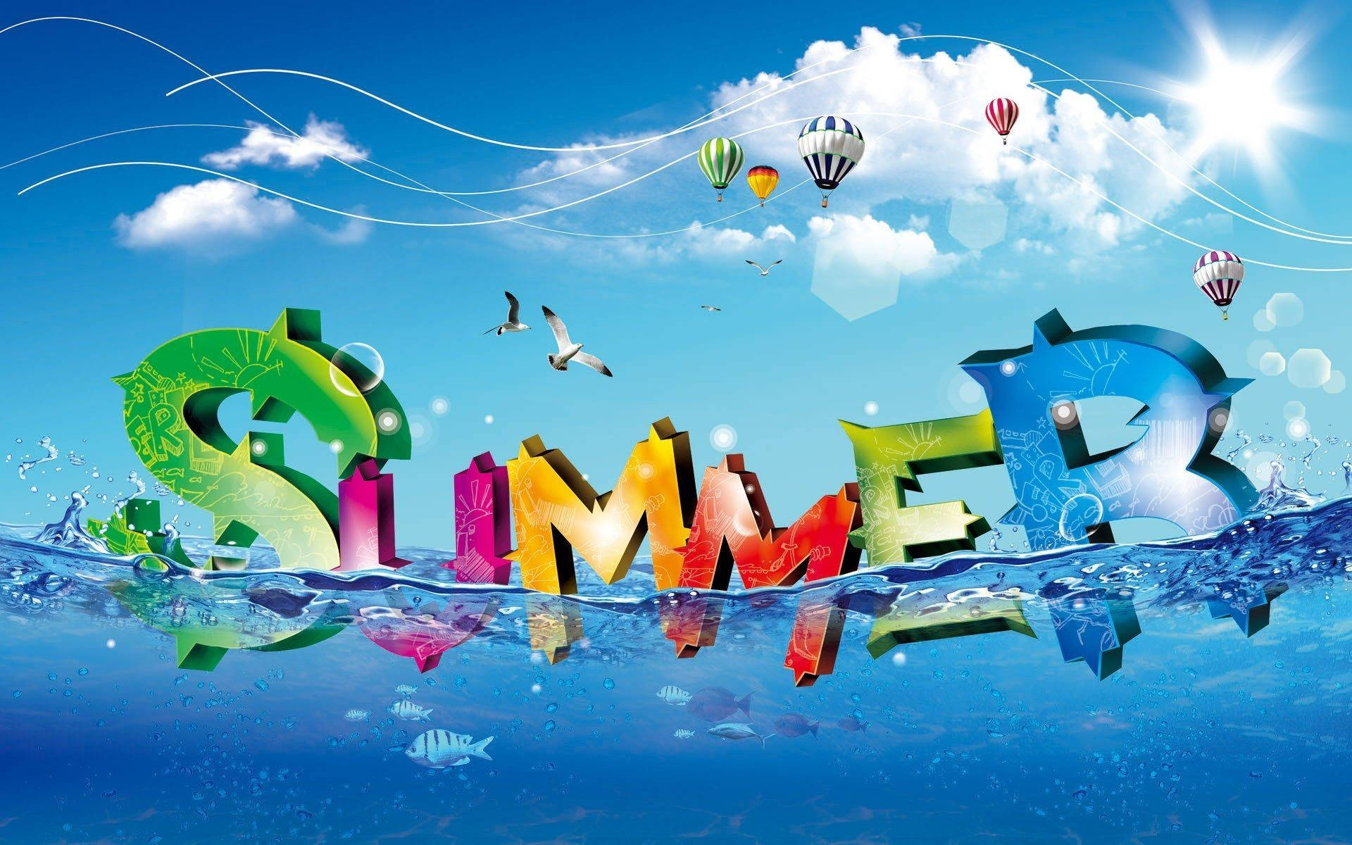 Sommer digitalt skrivebordsbilde Bakgrunner