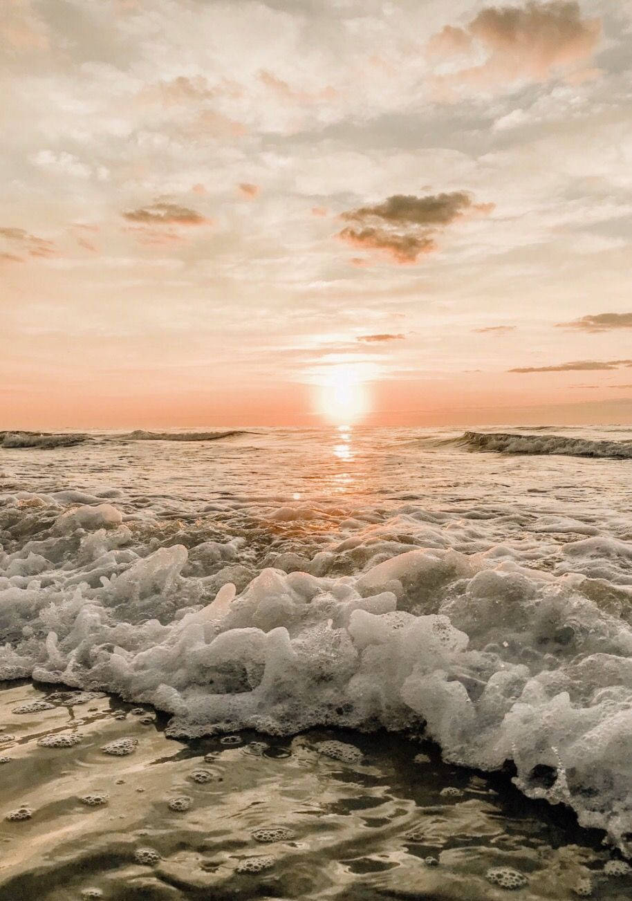Sommerestetisk solnedgang på stranden Bakgrunner