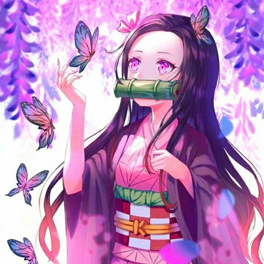 Sommerfugl Demon Slayer Nezuko Bakgrunner