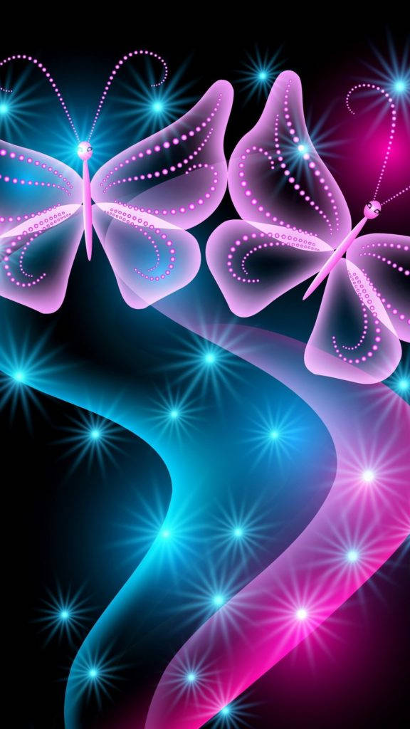 Sommerfugl Neon iPhone Bakgrunner