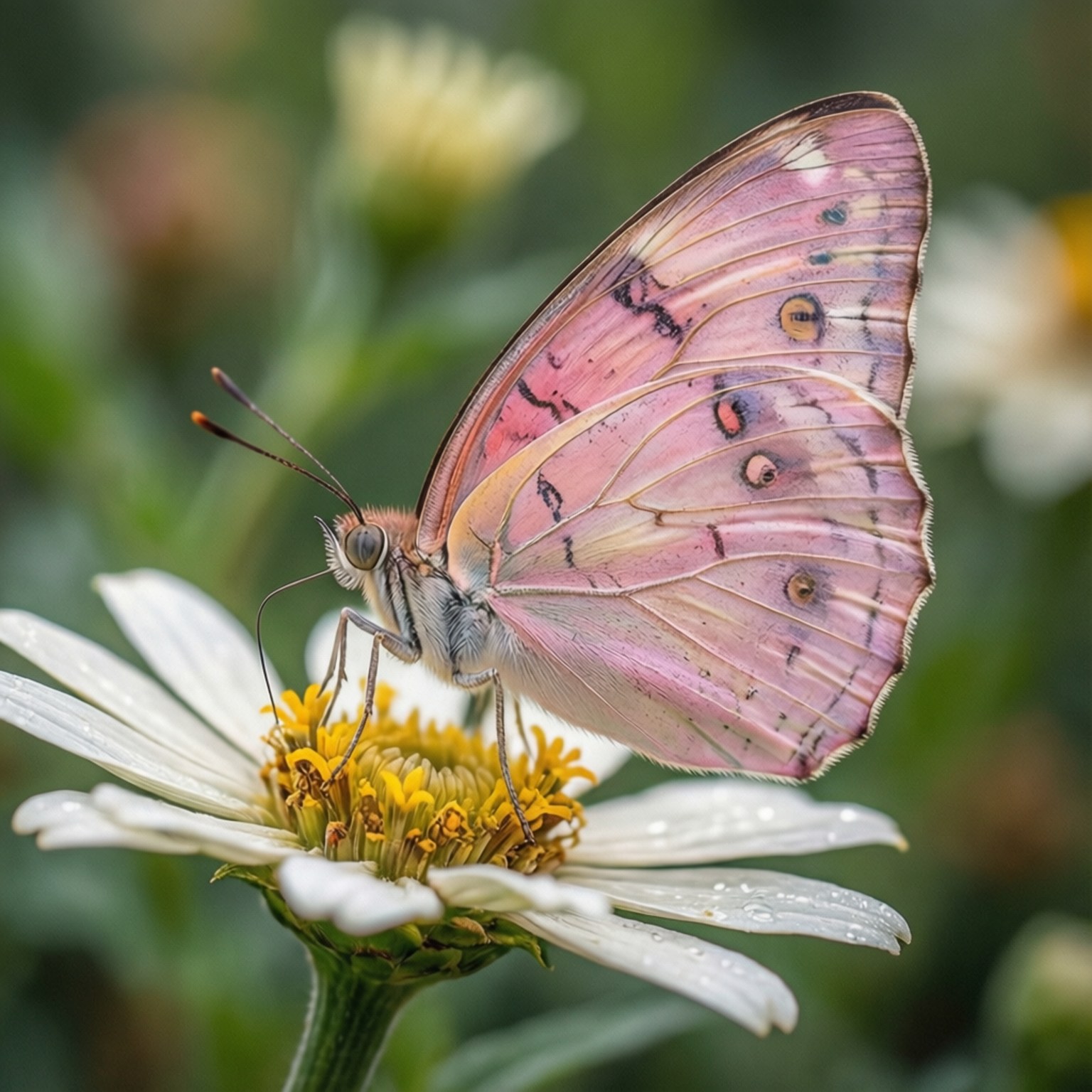 Sommerfugl rosa vinger Bakgrunner