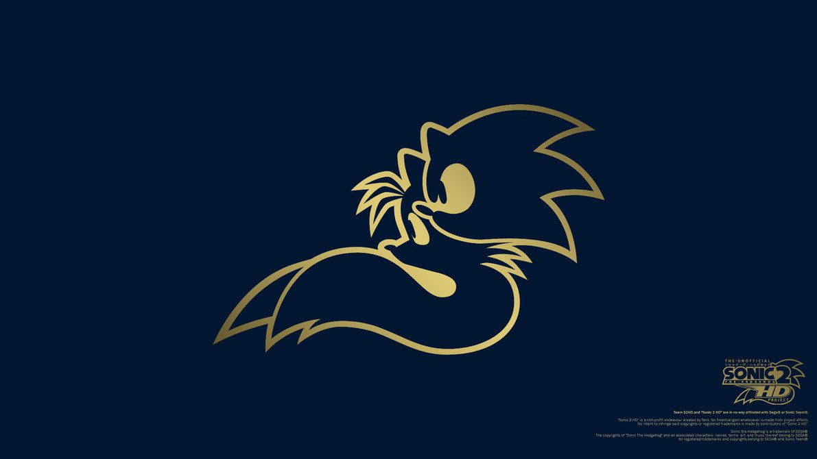 Teaser-bakgrunnsbilde for Sonic 2 med gull Sonic-ikon.