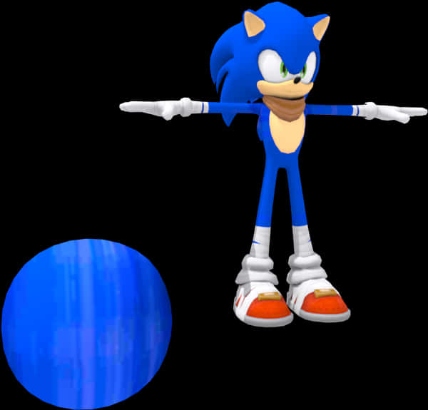 Sonic-karakterposering med blå kule Bakgrunner