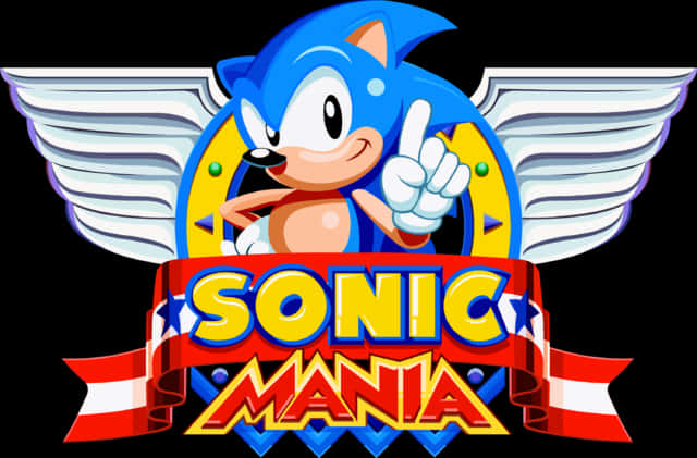 Sonic Mania-logo med figur Bakgrunner