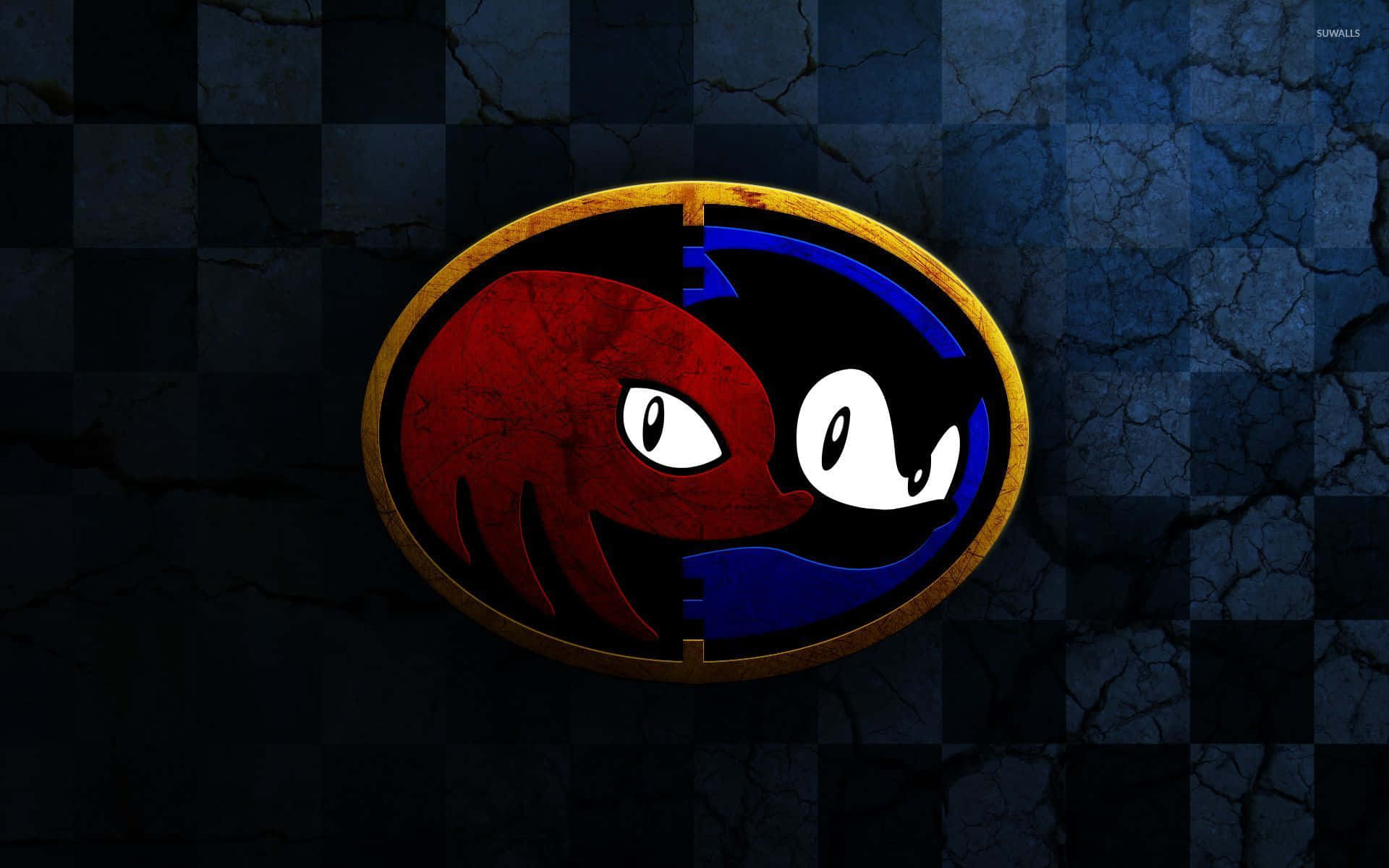 Sonic og Knuckles på rutete bakgrunn Bakgrunner
