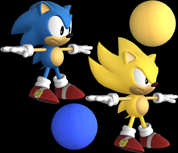 Sonic og Super Sonic-positurer Bakgrunner