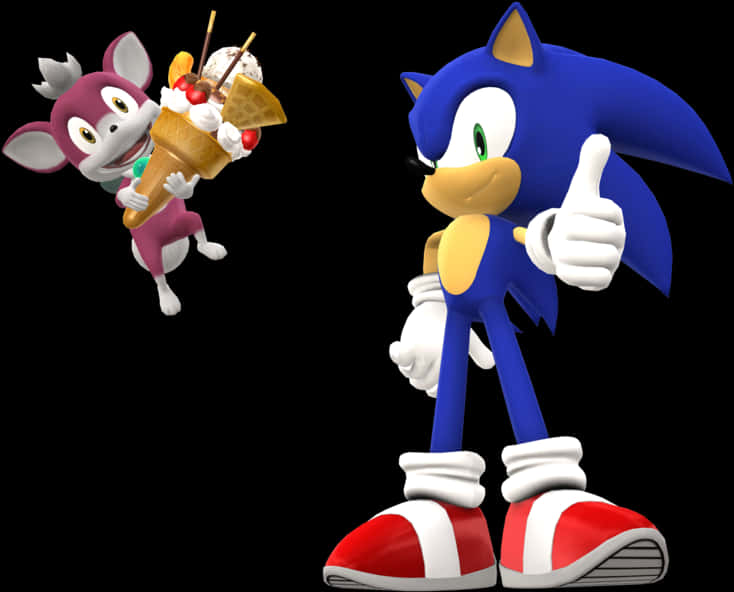 Sonic og venn med iskrem Bakgrunner