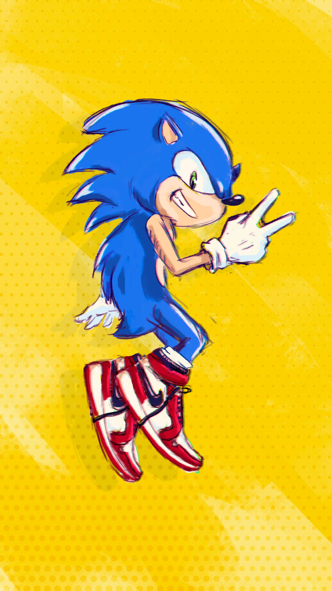 Sonic the Hedgehog på gul bakgrunn Bakgrunner
