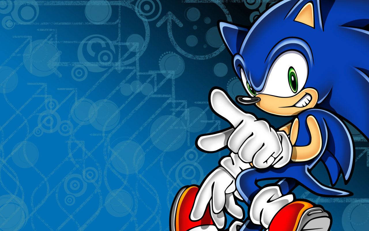 Bakgrunnsbilde av Sonic the Hedgehog i abstrakt bakgrunn. — Blå estetisk GIF Bakgrunner