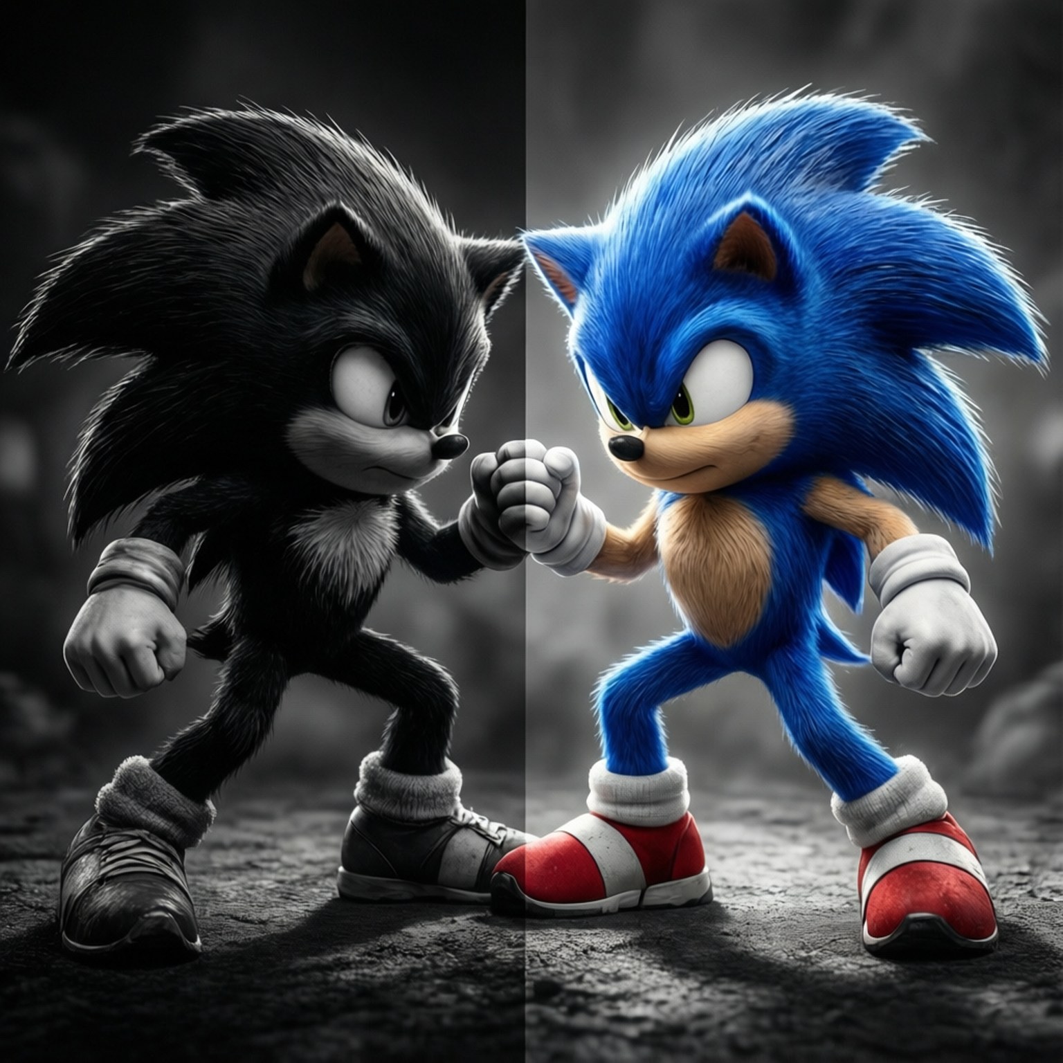 Sonic vs Shadow Dualitet Bakgrunner