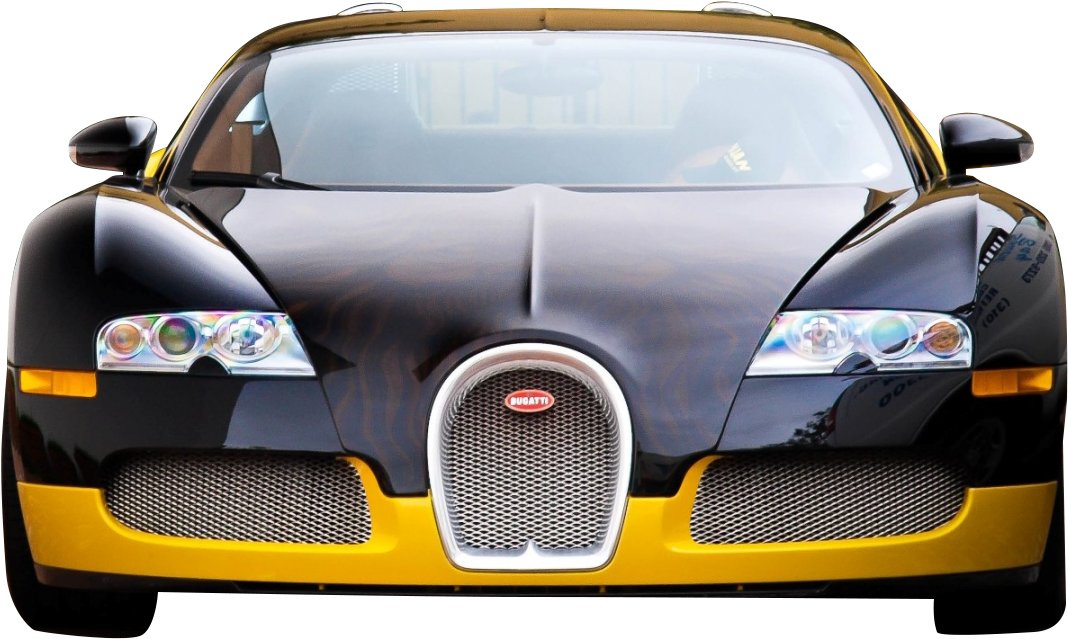 Sort og gul Bugatti Veyron forfra Bakgrunner