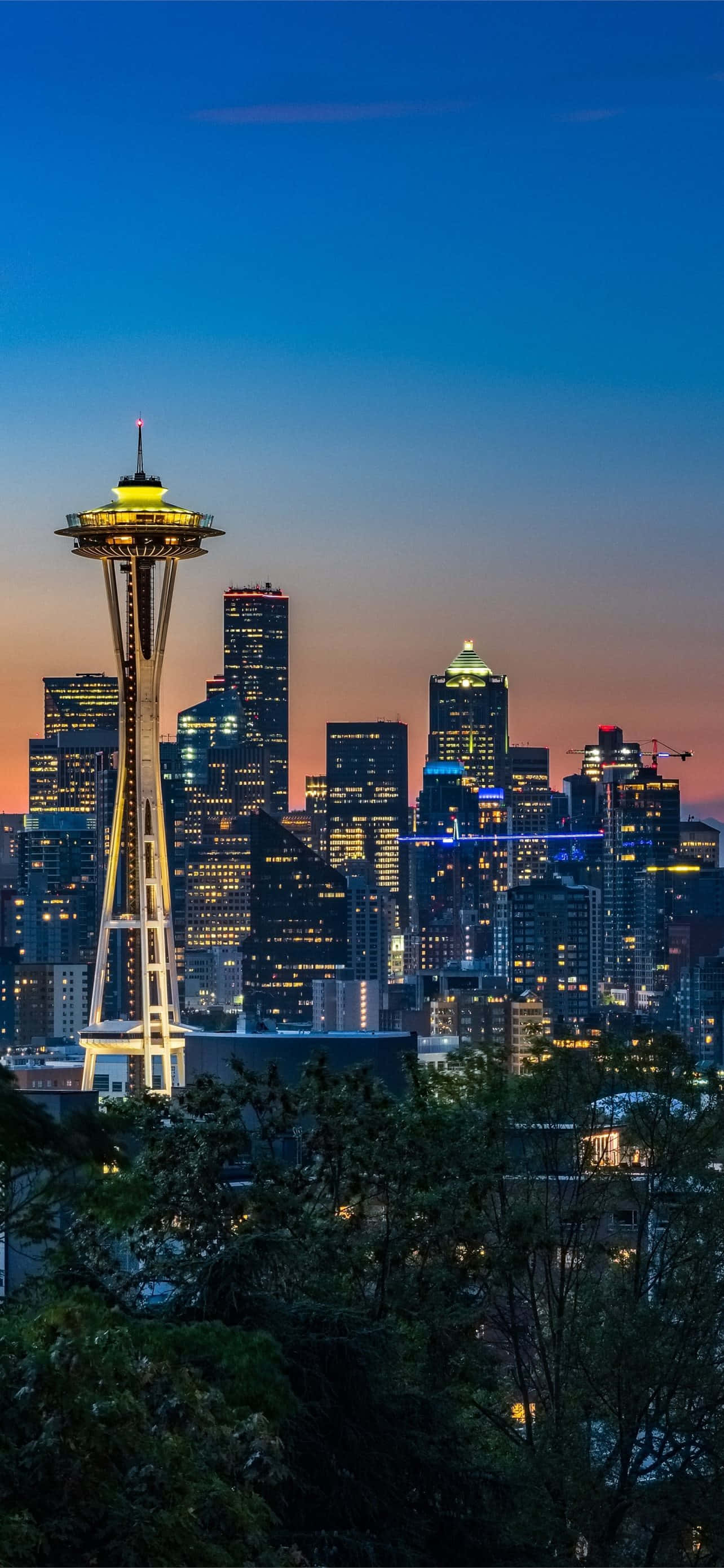 Space Needle Om Natten Beste Seattle Bakgrunn Bakgrunner