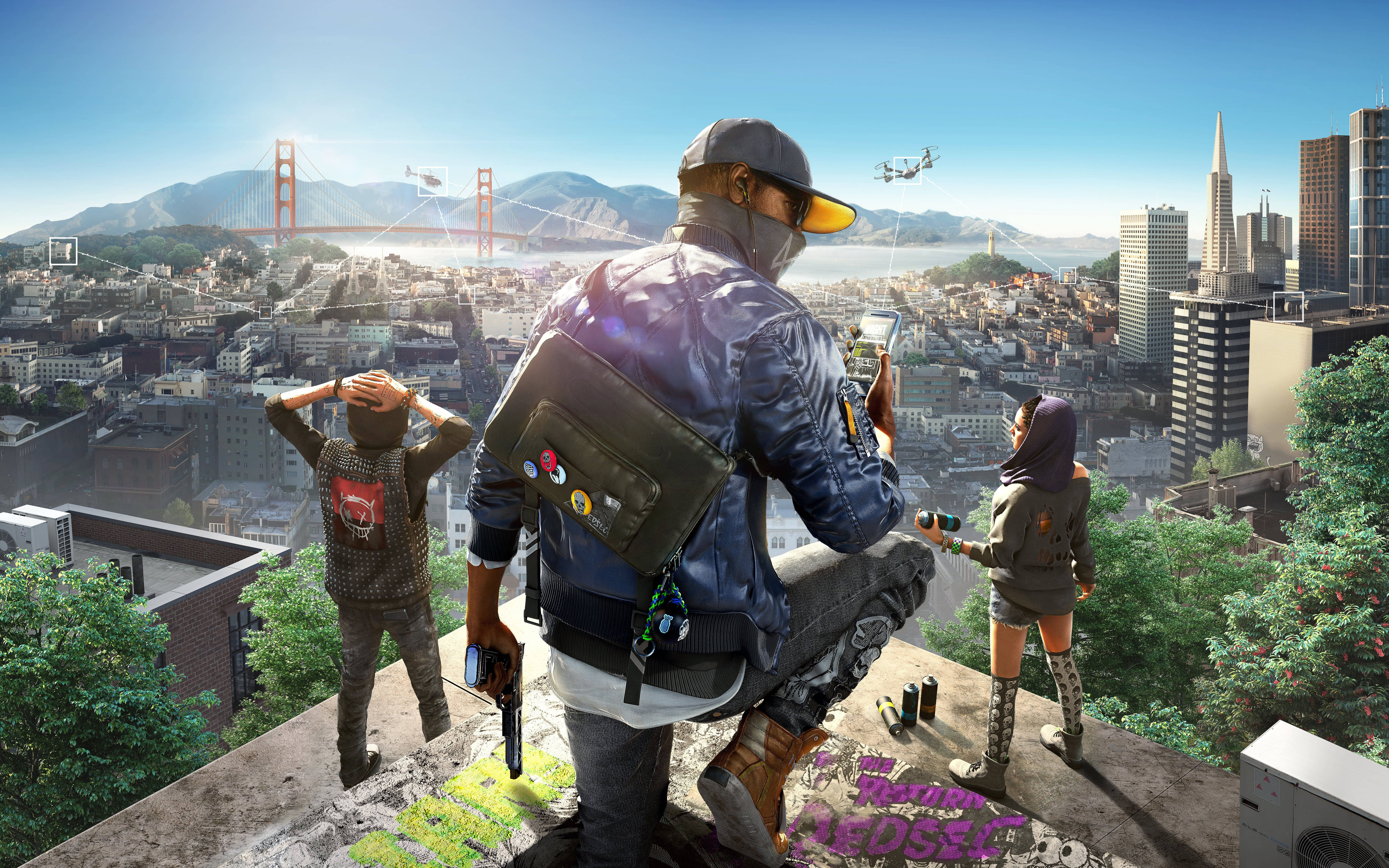 Spennende 4K-visning av Watch Dogs 2-videospillet Bakgrunner