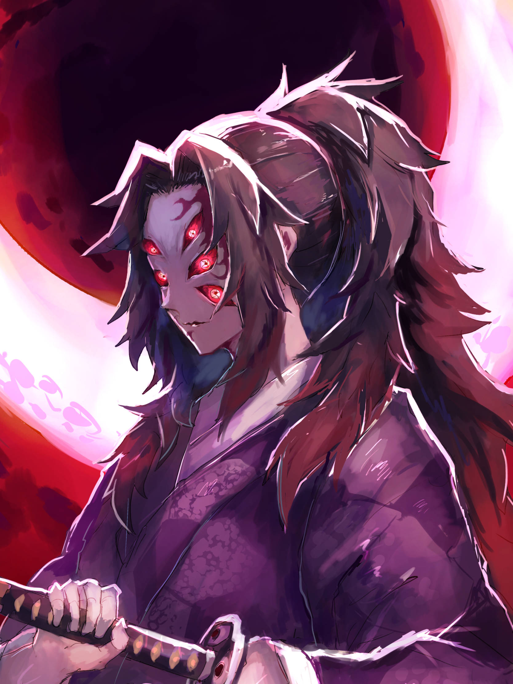 Spennende Kokushibo Demon Slayer iPhone-bakgrunn Bakgrunner