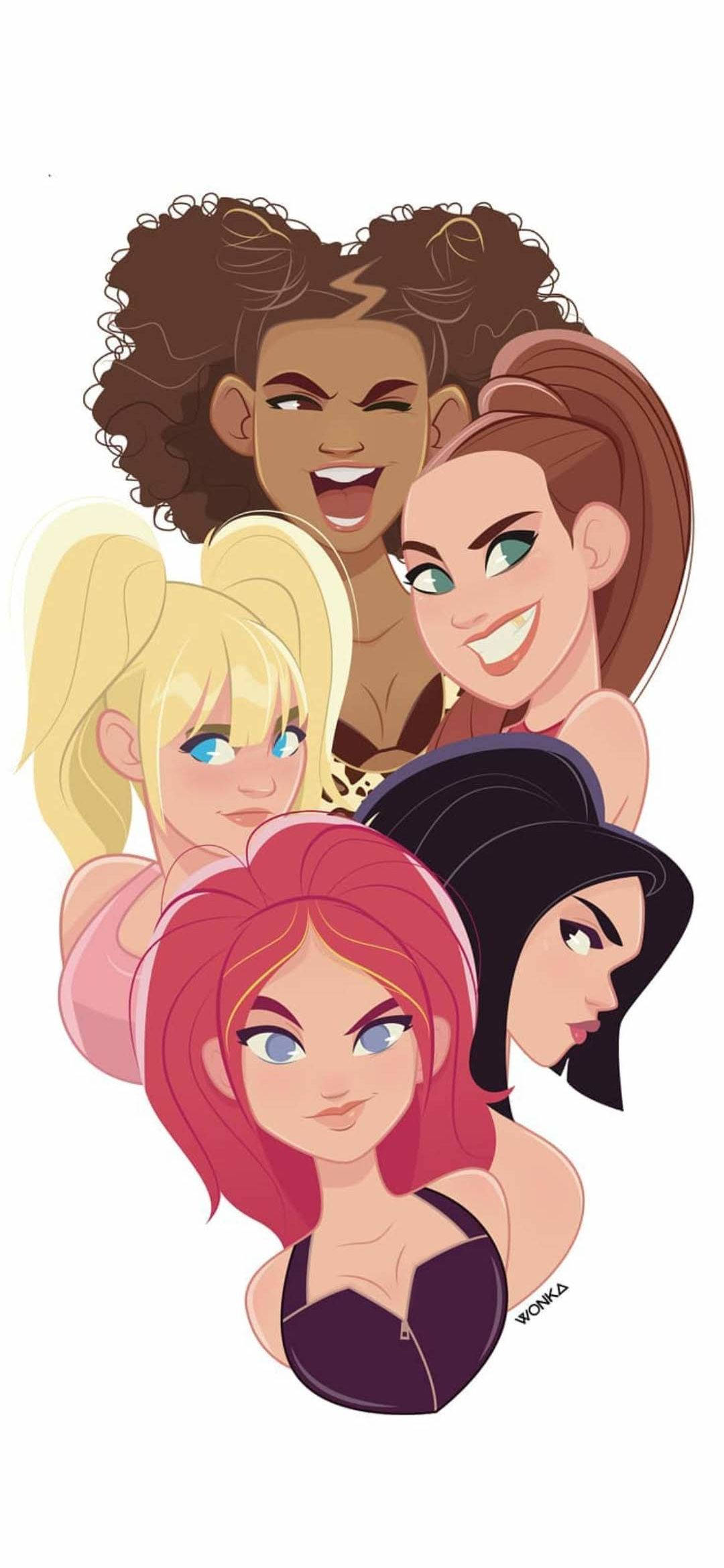 Spice Girls Tegneseriekunst Bakgrunner