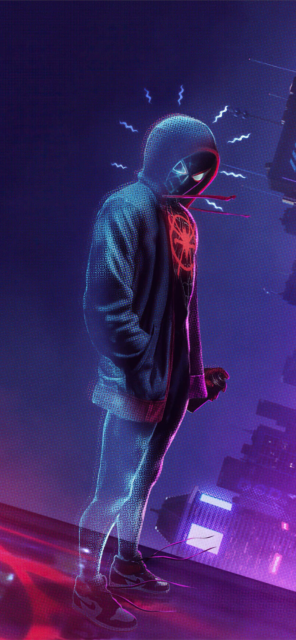 Spider Man Hoodie Miles Morales iPhone Bakgrunner