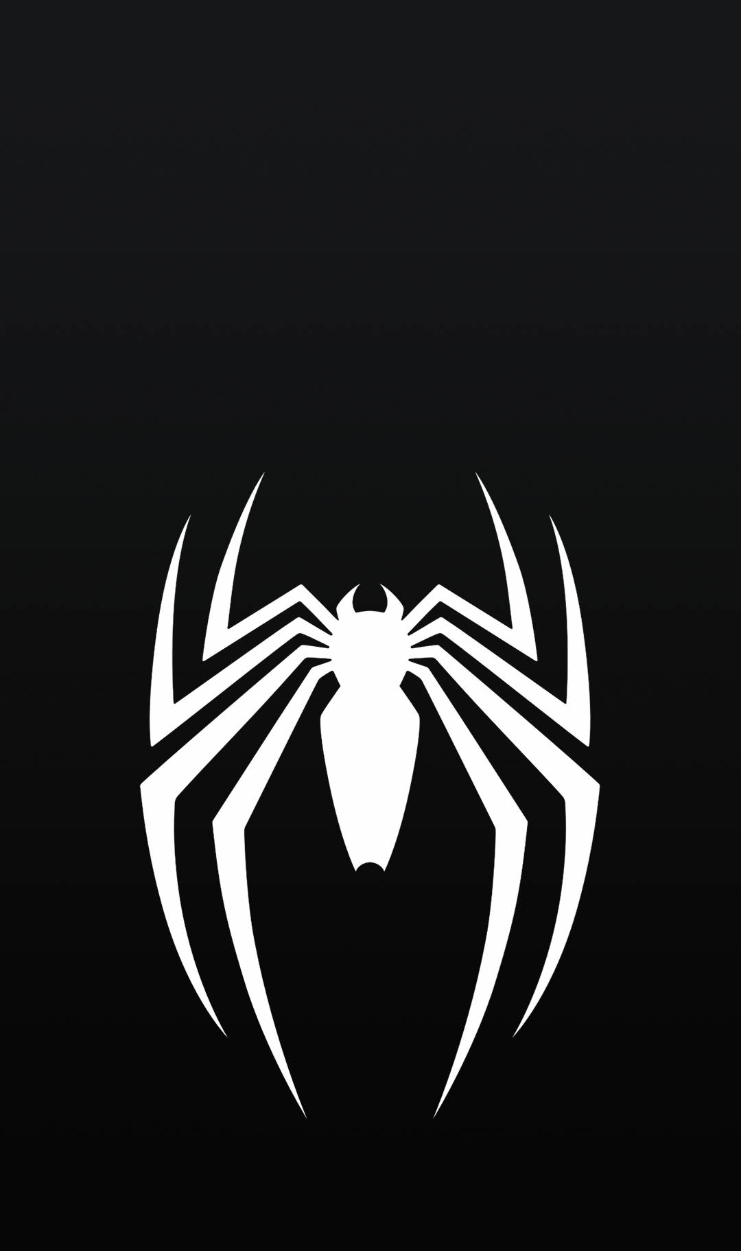 Spider Man hvitt emblem svart iPhone Bakgrunner