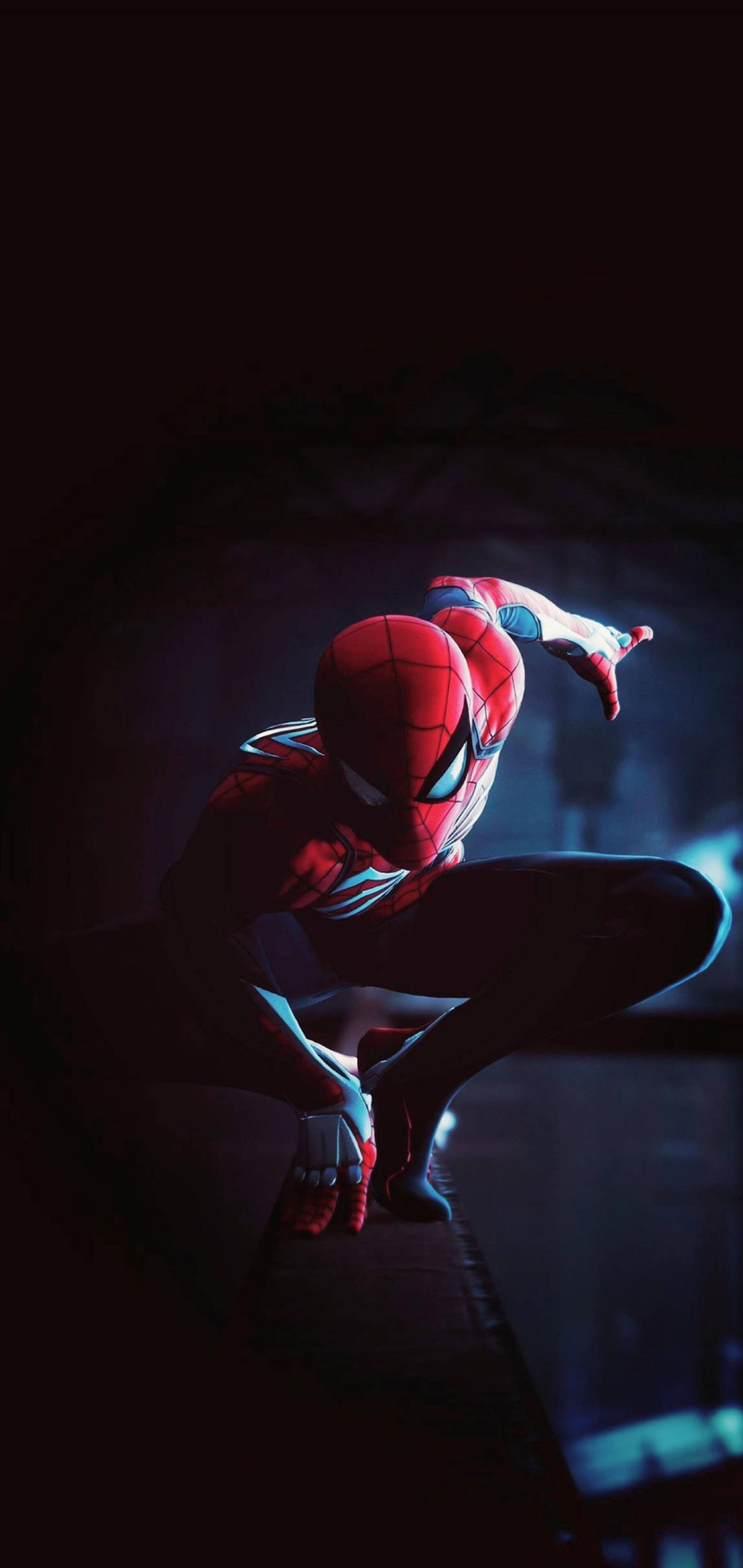Spiderman Ikonisk Stilling Hullløs 4K Bakgrunner
