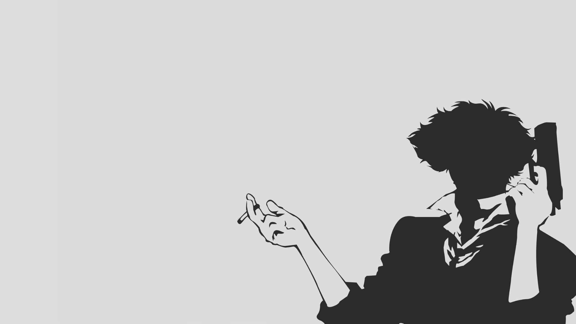 Spike Spiegel Silhuett Enkel Anime Bakgrunner