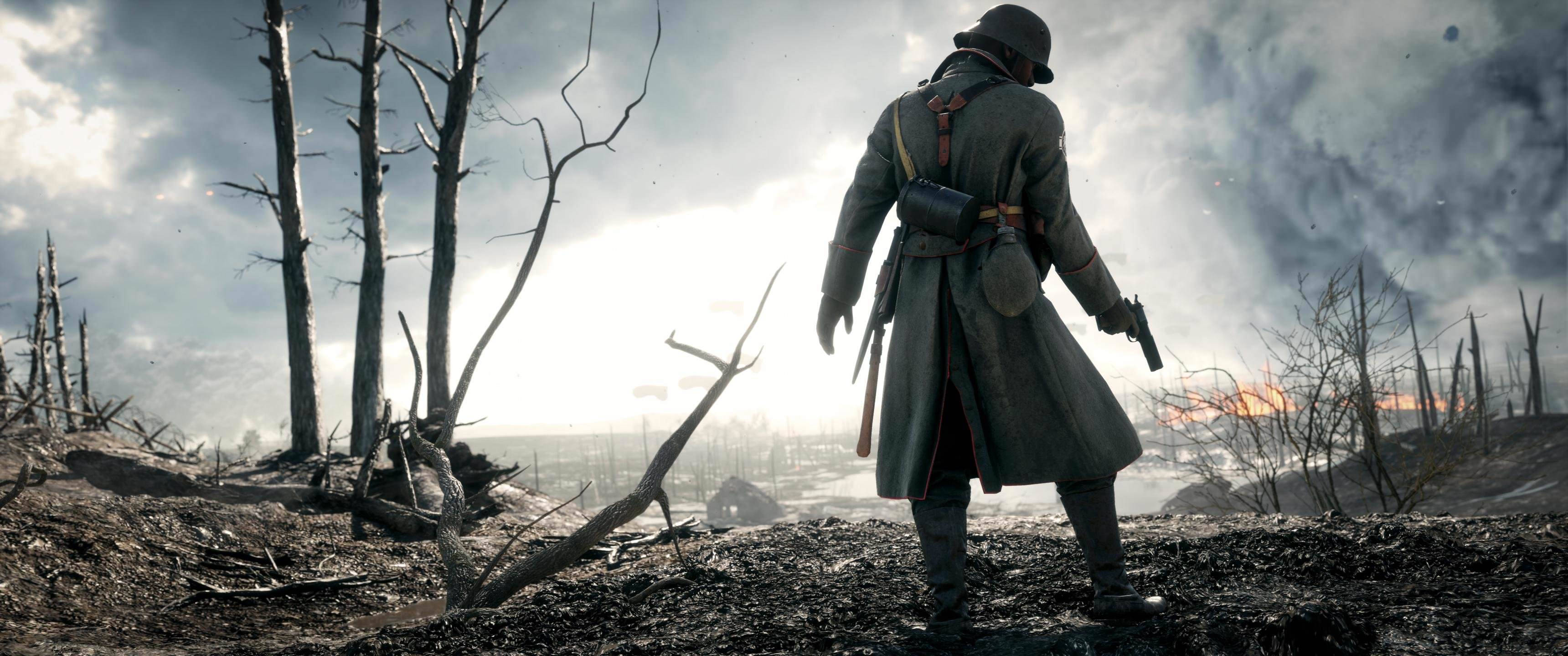 Spill Battlefield 1 i ultrabred 3440x1440 Bakgrunner