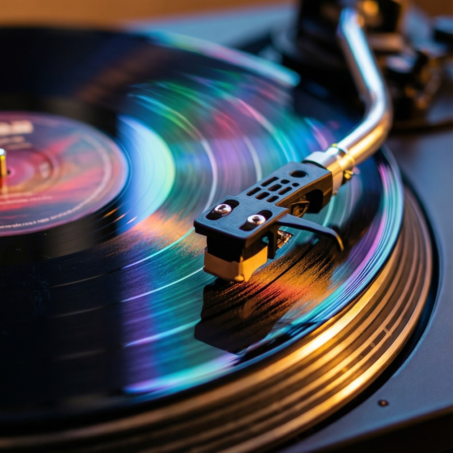 Spinnende vinylmakro Bakgrunner