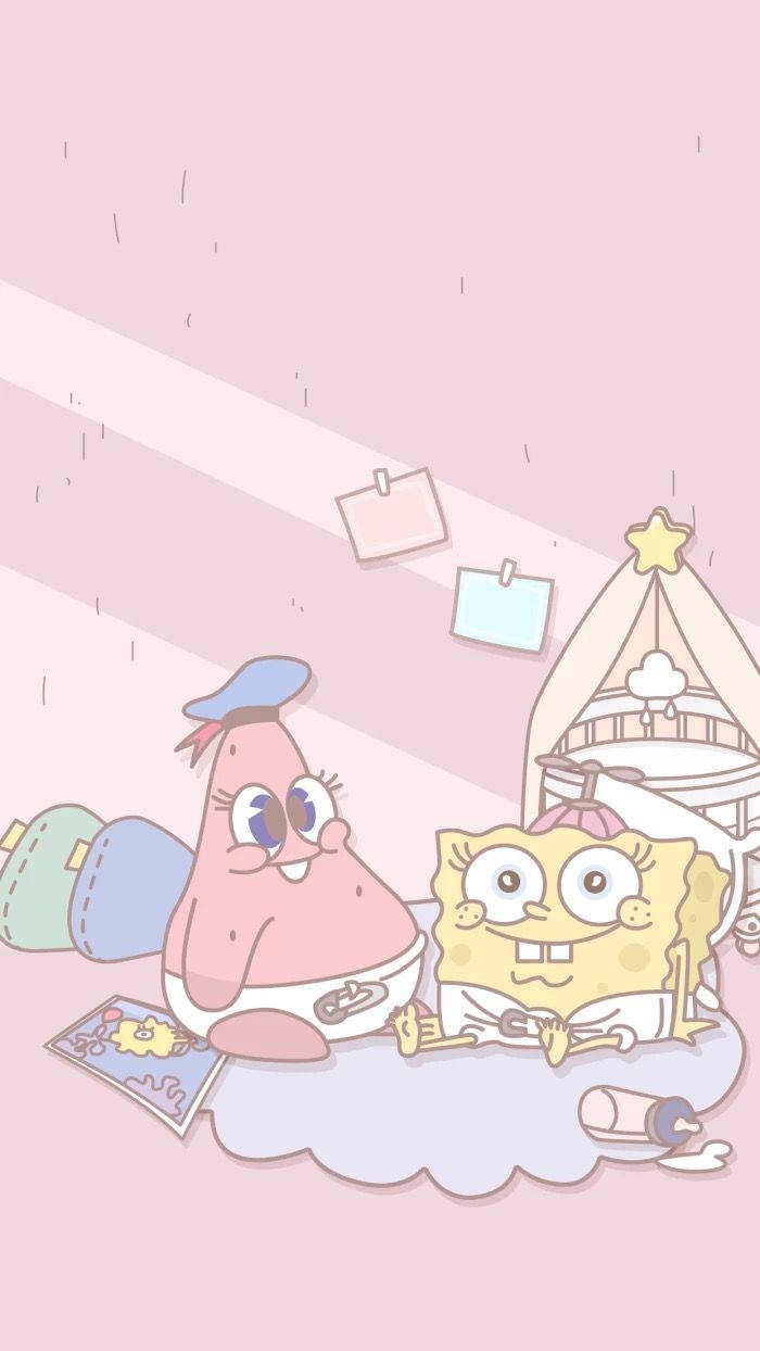 SpongeBob og Patrick myk estetikk Bakgrunner